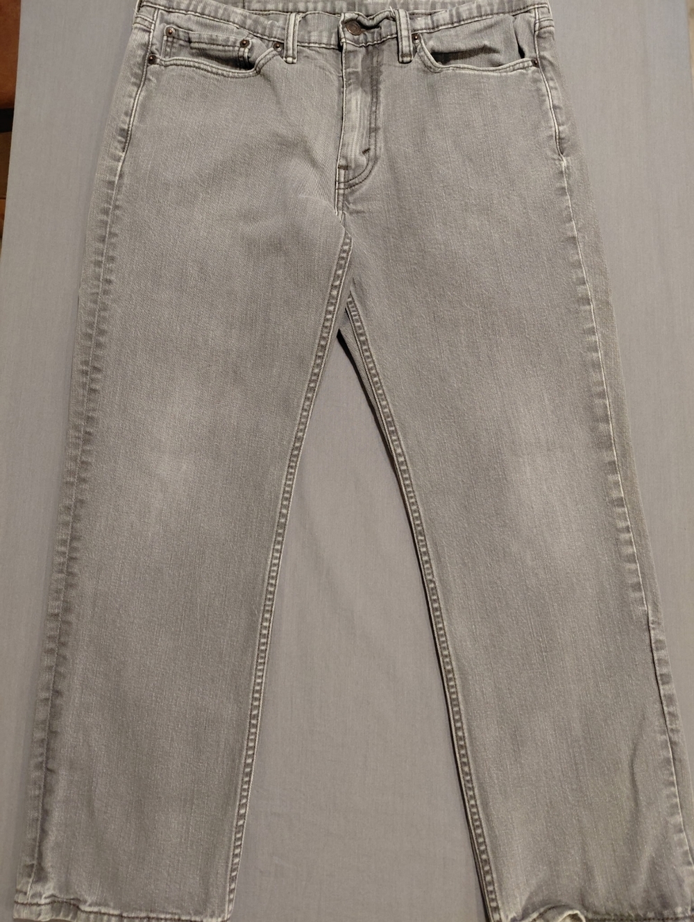 Light Gray Straight-Leg Jeans